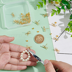 20Pcs Bowknot Brass Stud Earring Findings&nbsp;KK-UN0002-26