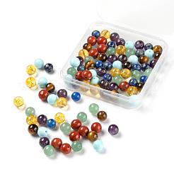 100 Pcs 7 Colors Chakra Yoga Healing Stone Kits&nbsp;G-LS0001-04