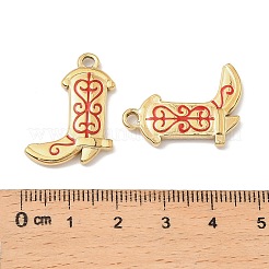 304ステンレススチールエナメルペンダント  イオンプレーティング（ip）  カウボーイブーツチャーム  ゴールドカラー  25x18.5x3mm  穴：3mm&nbsp;STAS-G358-01G