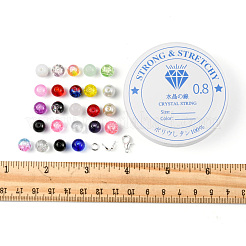 DIY ブレスレット ネックレス メイキング キット  ガラスビーズ入り  合金の留め金  真鍮製丸カン  ミックスカラー  600個/セット&nbsp;DIY-FS0005-69