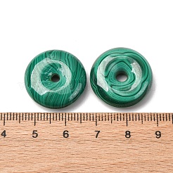天然石マラカイトペンダント  ドーナツ/円盤チャーム  シーグリーン  21x5.5~6.5mm  穴：3.5~4.5mm&nbsp;G-D312-02
