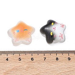 蓄光透明樹脂カボション  星型の猫  暗闇で光る  ミックスカラー  21x23x10mm&nbsp;CRES-A062-01