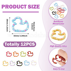12Pcs Spray Printed Alloy Spring Gate Rings&nbsp;FIND-TA0009-96