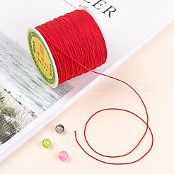 ナイロン編みコード  ビーズ細工、ジュエリー製作、マクラメ工芸用の中国結び紐  レッド  0.8mm  約98.42ヤード（90m）/ロール&nbsp;NWIR-S005-0.8mm-06