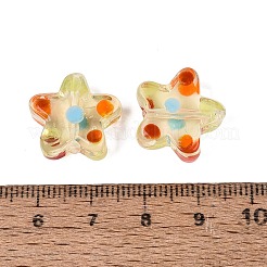 手作りランプワークビーズ連売り  淡いチソウ  16~17.5x17~18x5.5~7.5mm  穴：1~1.6mm  約30~35個/連  18.11~20.87インチ（46~53cm）&nbsp;LAMP-N038-05E
