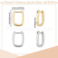 10 Pairs 2 Colors Brass Huggie Hoop Earrings&nbsp;EJEW-UN0003-09