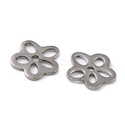 変色しにくい201ステンレススチールチャーム  花  ステンレス鋼色  10.5x10.5x0.9mm  穴：1.4mm&nbsp;STAS-K217-13