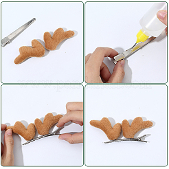 16個 4スタイル ファイバーアントラー スノーマン ハンドブランチ  クリスマス雪だるま作りアクセサリー  ミックスカラー  55~62x46~57x14~15mm  4個/スタイル&nbsp;DOLL-GF0001-10
