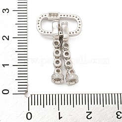 925 Sterling Silver Micro Pave Clear Cubic Zirconia Fold Over Clasps&nbsp;STER-U001-07P