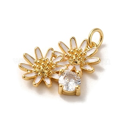 Brass Micro Pave Cubic Zirconia Pendants&nbsp;KK-K358-01D-G