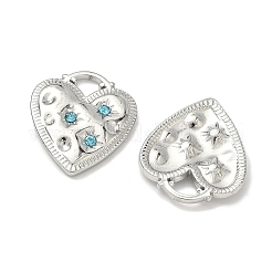 304ステンレススチールラインストーンペンダント  ハートチャーム  ステンレス鋼色  20x17x2.5mm  穴：3x3mm&nbsp;STAS-L308-11P