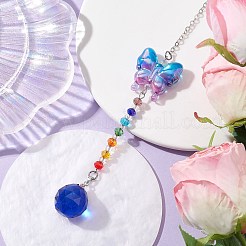 Glass Teardrop Pendant Decorations&nbsp;HJEW-JM01581-04