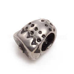 304ステンレススチールヨーロピアンビーズ  大穴ビーズ  苺  アンティークシルバー  11x9x8mm  穴：5mm&nbsp;STAS-G228-34AS