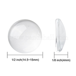 Transparent Glass Cabochons&nbsp;X-GGLA-R026-15mm