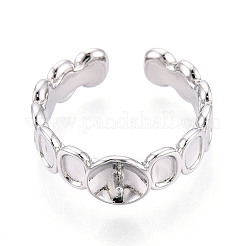 Oval Brass Cuff Ring Settings&nbsp;KK-T076-66P