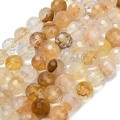 Grade A Natural Yellow Hematoid Quartz Beads Strands&nbsp;G-L642-F04-10mm