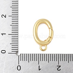 真鍮製スプリングゲートリング  カン付き  長持ちメッキ  鉛フリー＆カドミウムフリー  18KGP本金メッキ  17x10x2.5mm  穴：1.8mm&nbsp;KK-L245-04G-01
