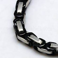 メンズボーイズビザンチンチェーンネックレスファッショナブル201ステンレススチールネックレス  ブラック＆ステンレス鋼色  21.3インチ（54cm）&nbsp;NJEW-I008-48C