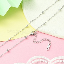 304ステンレススチール製サテライトチェーンネックレス、男性用、女性用  ステンレス鋼色  15.75インチ（40cm）&nbsp;NJEW-YW0001-09