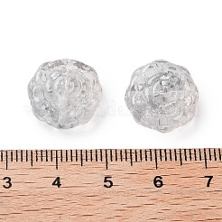 スプレー塗り透明ガラス・ビーズ  花のチャーム  ホワイト  15x15x6mm  穴：1.2mm&nbsp;GLAA-D038-01D