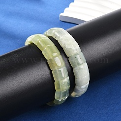 Natural New Jade Beaded Stretch Bracelets for Women Men&nbsp;BJEW-M049-08A