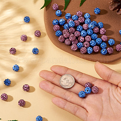100Pcs 2 Ccolors Handmade Polymer Clay Rhinestone Beads&nbsp;CLAY-TA0001-79A