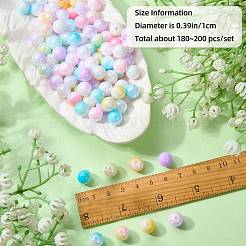 不透明アクリルビーズ 100g  ラウンド  ABカラー  ツートン  ミックスカラー  10mm&nbsp;OACR-SZ0001-64