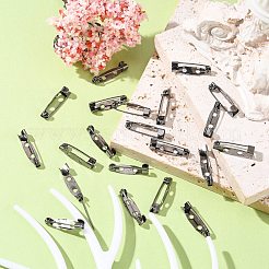 アイアン製ブローチパーツ  バックバーピン  ガンメタ色  長さ20mm  5 mm幅  厚さ5mm  穴：約2mm&nbsp;X-E035Y-B