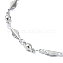 Non-Tarnish 304 Stainless Steel Rhombus Link Chain Bracelets for Women&nbsp;BJEW-D023-01P