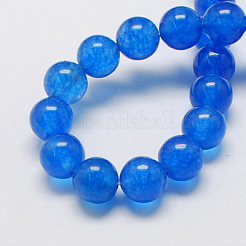 天然石ホワイトジェイドビーズ連売り  染め  ラウンド  藤紫色  8mm  穴：1mm  約48個/連  14.9インチ&nbsp;X-G-R165-8mm-13