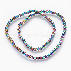 Electroplate Non-Magnetic Synthetic Hematite Beads Strands&nbsp;G-F585-B-4mm