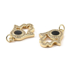 Brass Cubic Zirconia with Shell Pendants&nbsp;KK-K342-12G