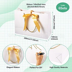 6Sets Rectangle Paper Gift Storage Bags with Handle&nbsp;CARB-TA0001-04A