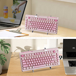 2段アクリル＆合金キーボードディスプレイスタンド  最大2台のキーボードを収納可能  透明  25x16x13.5cm&nbsp;ODIS-WH20003-02A-02