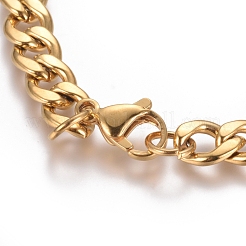 Unisex 304 Stainless Steel Curb Chain/Twisted Chain Bracelets&nbsp;STAS-D0002-40G