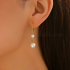 Brass Round Leverback Earrings&nbsp;SX8138