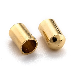真鍮製コードエンドパーツ  カドミウムフリー＆鉛フリー  エンドキャップは長持ちしますメッキ  24KGP本金メッキ  5x2.5mm  内径：2mm&nbsp;KK-H759-34C-G