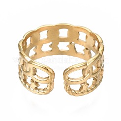 304 Stainless Steel Star Open Cuff Ring&nbsp;RJEW-T023-03G