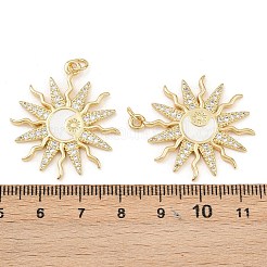 Brass Enamel Cubic Zirconia Pendants&nbsp;KK-L251-23G-01