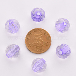 透明なアクリルビーズ  ラウンド  多面カット  ライラック  12x11.5mm  穴：1.8mm  約550個/500g&nbsp;TACR-S154-10A-47