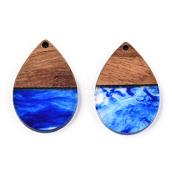 Transparent Resin & Walnut Wood Pendants&nbsp;RESI-N039-25B
