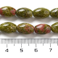 天然石ユナカイトビーズ連売り  ライス  12x8mm  穴：1.2mm  約33個/連  15.94''（40.5センチメートル）&nbsp;G-B106-B26-01
