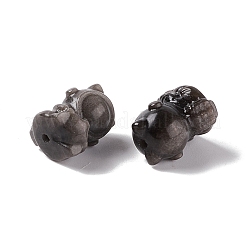 天然銀黒曜石ビーズ  宇宙人  16.5x12x13.5~14mm  穴：1.5mm&nbsp;G-G859-04