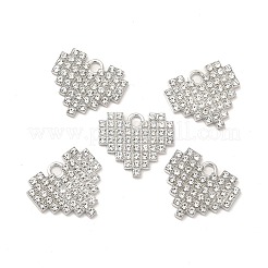 合金ラインストーンペンダント  ハートチャーム  ミックスカラー  16.5x19x2mm  穴：2mm&nbsp;PALLOY-I217-05