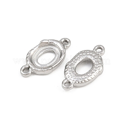 304ステンレススチールコネクタカボションセッティング  オーバルリンク  ステンレス鋼色  トレイ：10x8mm  20x11x3mm  穴：1.4mm&nbsp;STAS-L303-29P