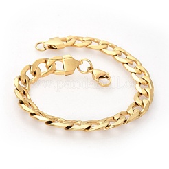 Men's 304 Stainless Steel Curb Chain Bracelets&nbsp;BJEW-G618-02G
