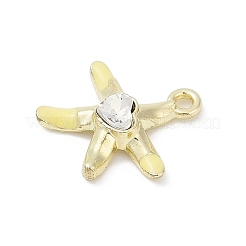 Rack Plating Alloy Enamel Rhinestone Pendants&nbsp;PALLOY-R151-41G-01