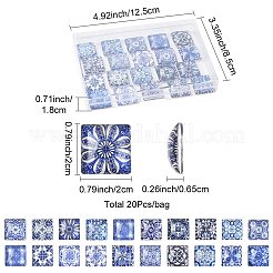 20Pcs Glass Cabochons&nbsp;GLAA-FS0002-59