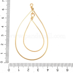 304ステンレススチールオープンバックベゼルペンダント  ティアドロップチャーム  ゴールドカラー  63.5x35x5mm  穴：2mm&nbsp;STAS-D264-09G