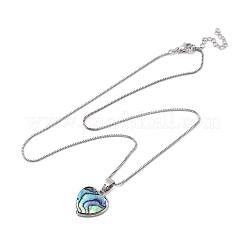 Rack Plating Natural Paua Shell Pendants Necklace&nbsp;NJEW-B104-01F-01P